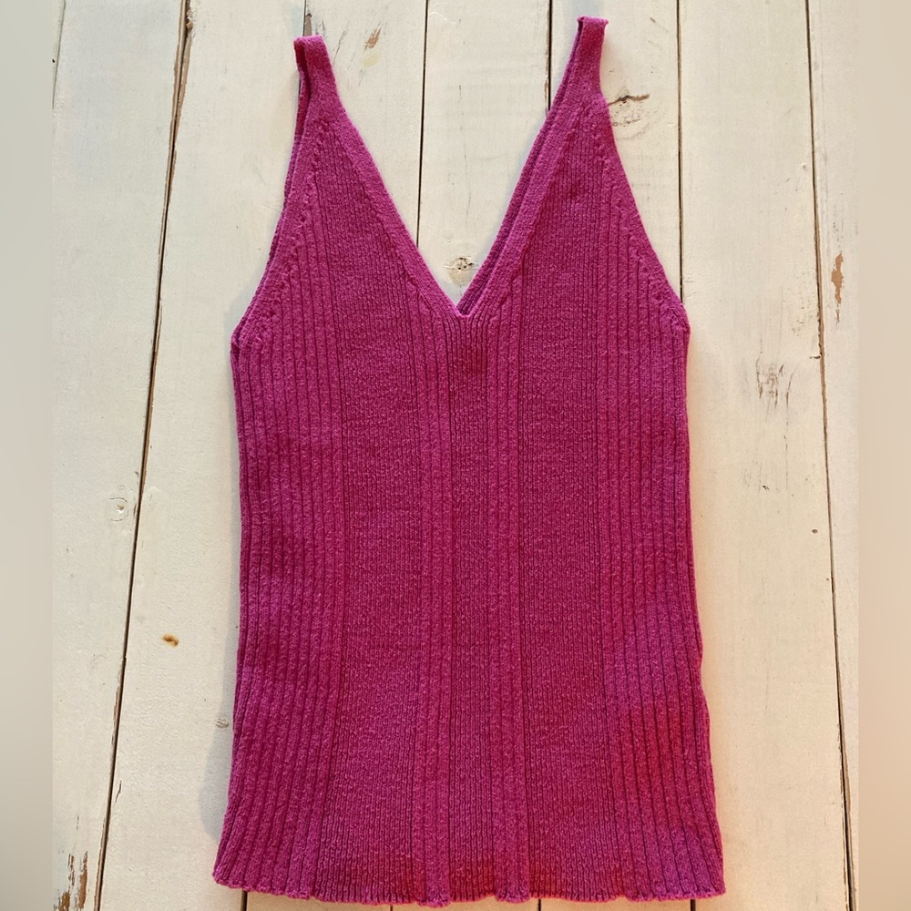 Anthropologie Pink Sweater Tank Top, Large
